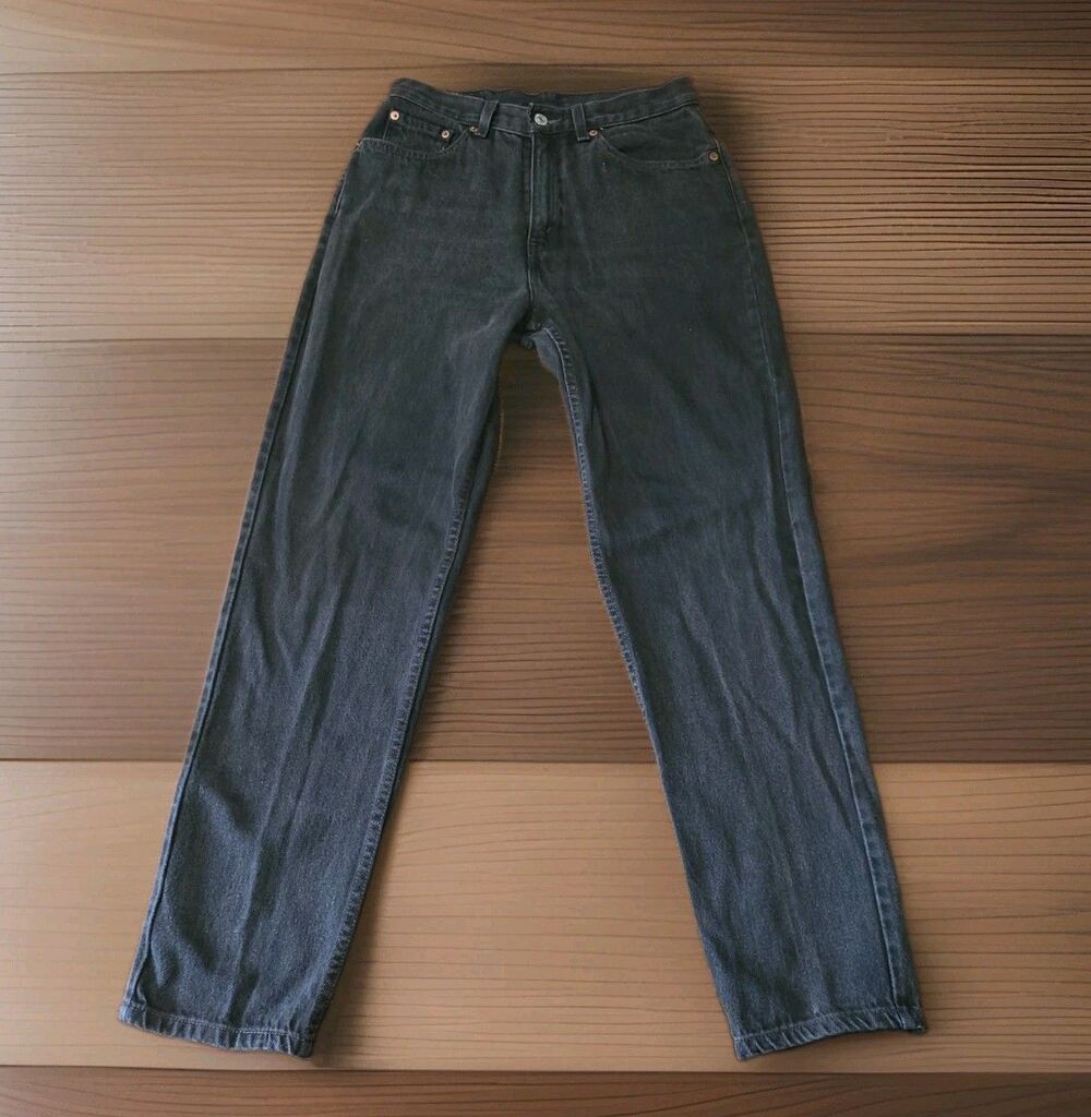 Vtg 2000 Levis 512 Slim Tapered High Rise Jeans Faded Black Charcoal Women 10 M